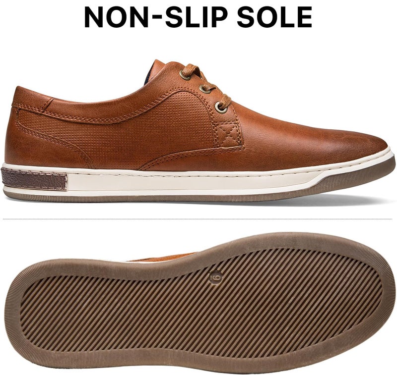 Jousen Men's Casual Shoes Memory Foam Mens Fashion Sneakers Business Dress Sneaker (A81Q06 Brown 11.5) - Image 1